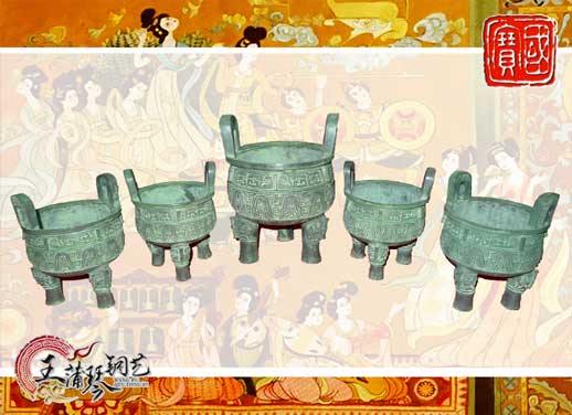 銅鼎，銅五鼎，中國(guó)鼎，佛像用鼎